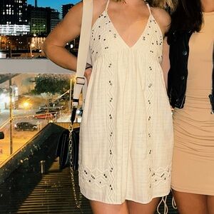 Zara Cream Embellished Dress